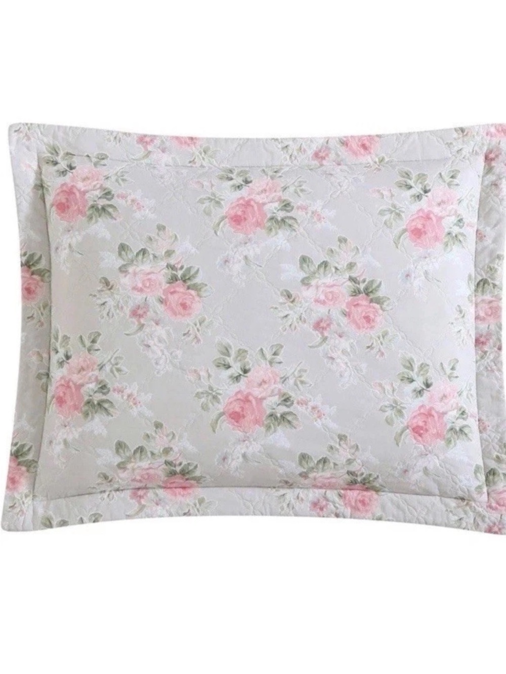 * Laura Ashley Full/Queen Melany Pink Floral Reversible QUILT 3pc Set & BedSkirt - Picture 11 of 14